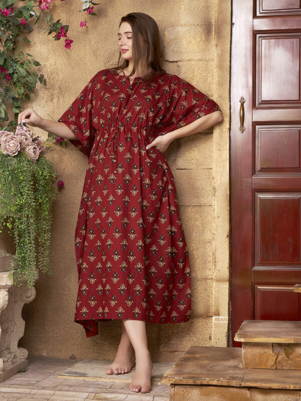 sanaa Women’s Ankle Length Elegant Printed Cotton Kaftan (EN-109)