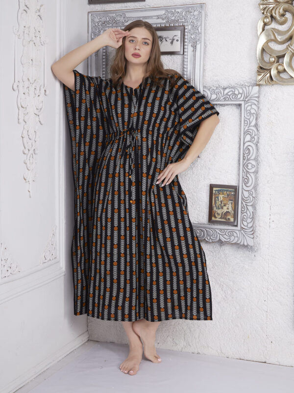 ENsanaa Women’s Ankle Length Elegant Printed Cotton Kaftan (EN-106)